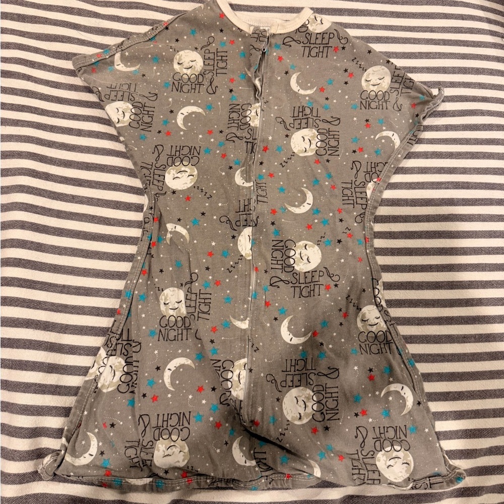 Adorable Gray Sleep Sack with Moon and Star Design